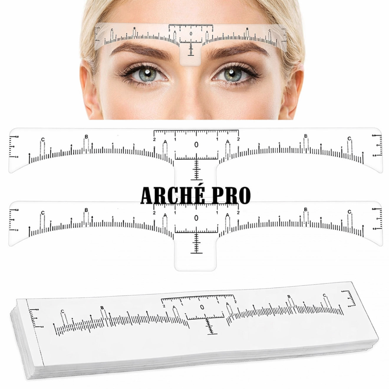 Eyebrow Ruler Sticker (30 Pieces)