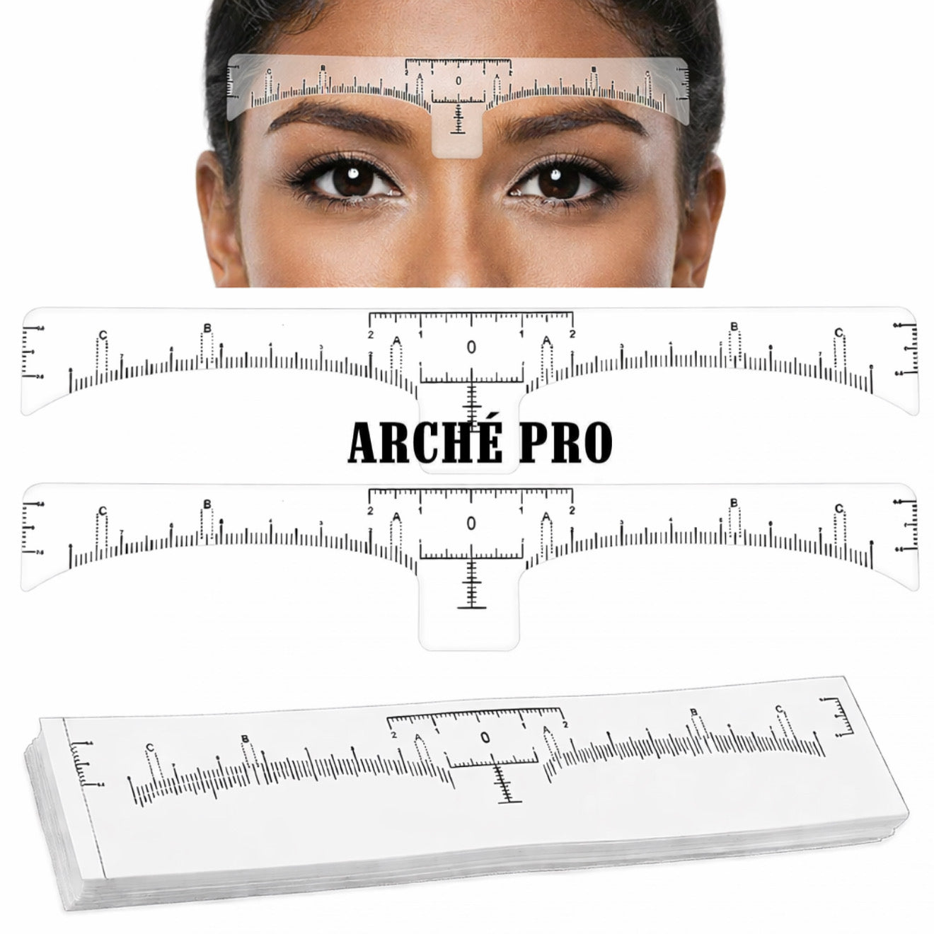 Eyebrow Ruler Sticker (30 Pieces)